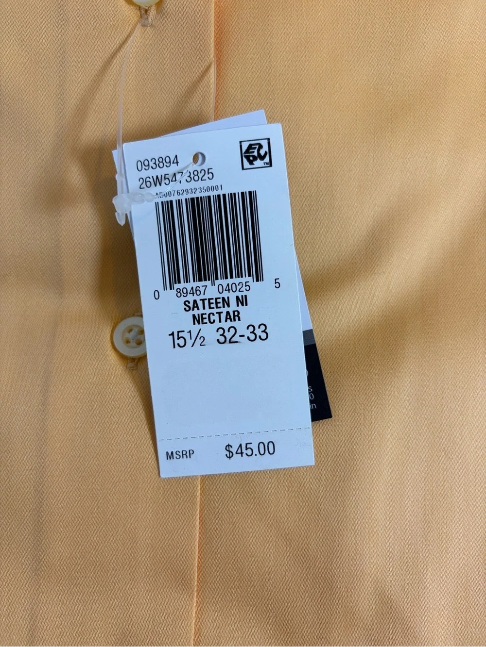 Arrow Heritage Sateen No Iron Classic Fit Dress Shirt NWT 15.5 32/33 Nectar